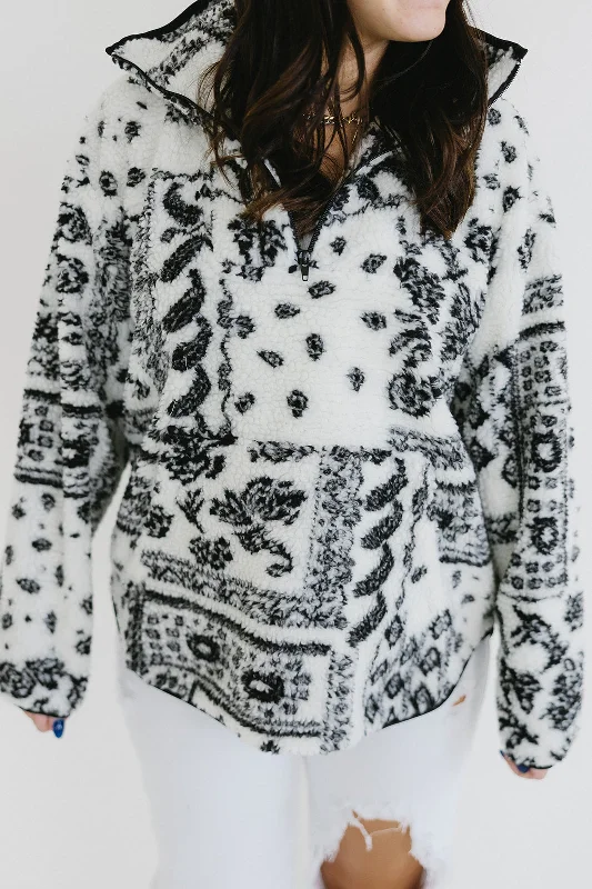 Women's pajama sets with floral prints-Cozy Sherpa Pullover - Ivory