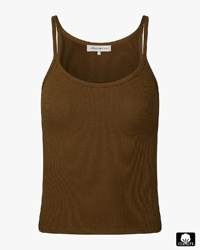 Cute pajama sets for cozy nights in-Scooped Ribbed Tank Top