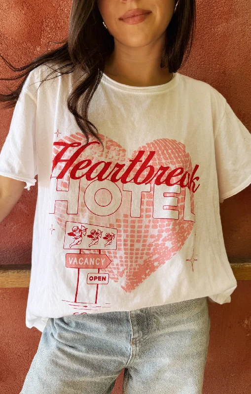 Luxury pajama sets for women-Airport Tee ~ Heartbreak Hotel Graphic