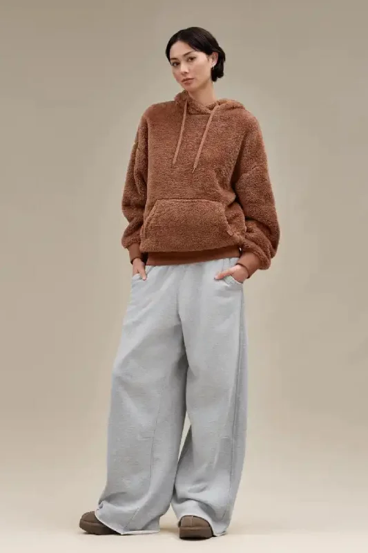 Cozy women's pajama sets with button closure-Ugg: Loyra Sherpa Hoodie in Cedar Bark