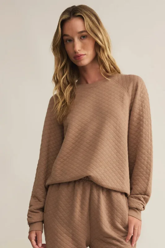 Pajama sets for women with stylish patterns-Z Supply: Volt Quilted Sweatshirt in Campfire
