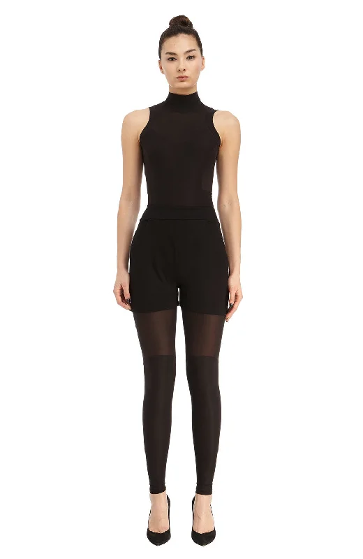 Soft sleep tops for women with stylish accents-1374 / Delphi High Waist Shorts / Black
