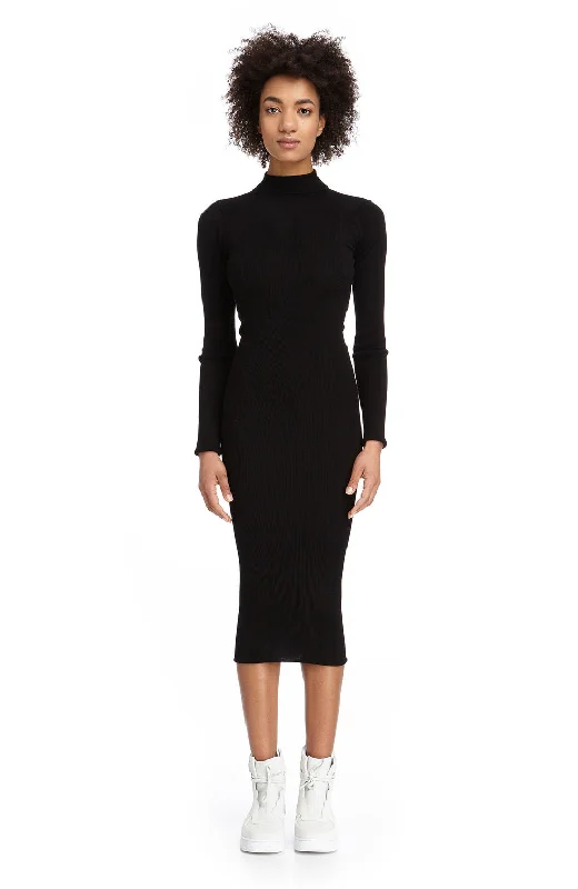 Women's sleep tops for perfect sleepwear solution-1631 / Chiron Long Sleeve Dress / Black