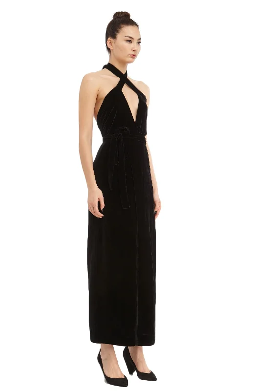 Women's sleep tops for ultimate night comfort-1663 / Hishi Wrap Pants Jumpsuit / Velvet