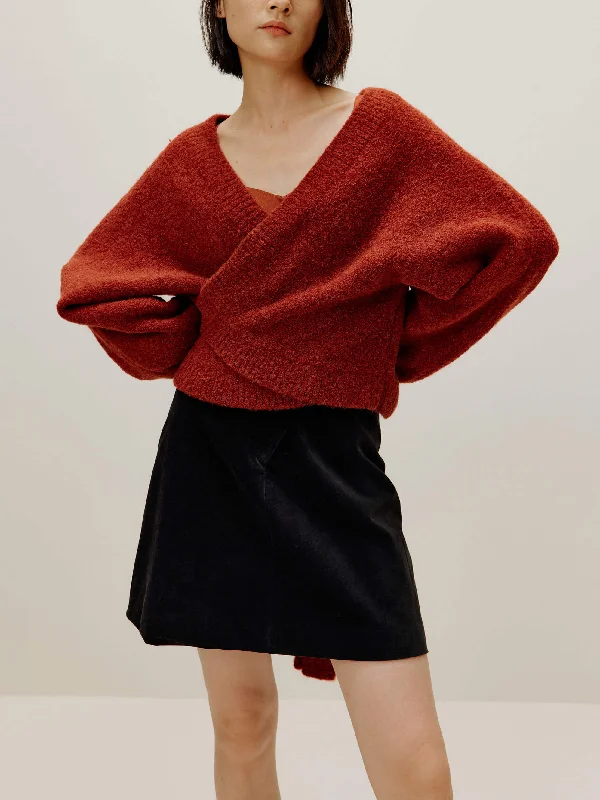 Soft women's sleep tops for all seasons-Alpaca Wrap Cardigan