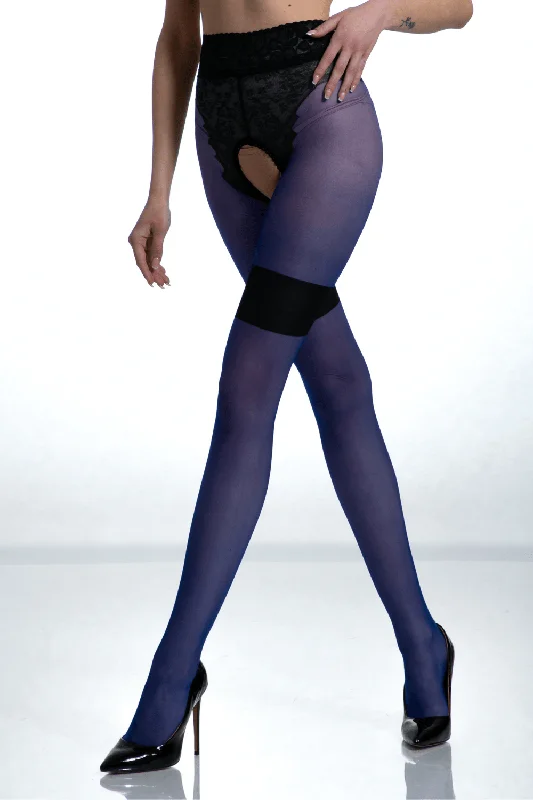 Bustiers and corsets for shaping curves and bust-Diva Very Peri/Black Crotchless Tights 30 Denier Bustiers and corsets for shaping curves and bust-Diva Very Peri/Black Crotchless Tights 30 Denier