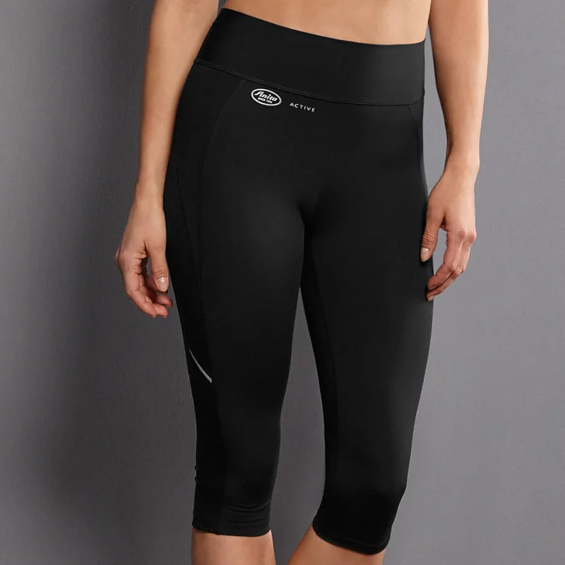 Women's panties with side lace detailing for a chic touch-Sports Tights Leggings 3/4 Length Black - Anita Women's panties with side lace detailing for a chic touch-Sports Tights Leggings 3/4 Length Black - Anita