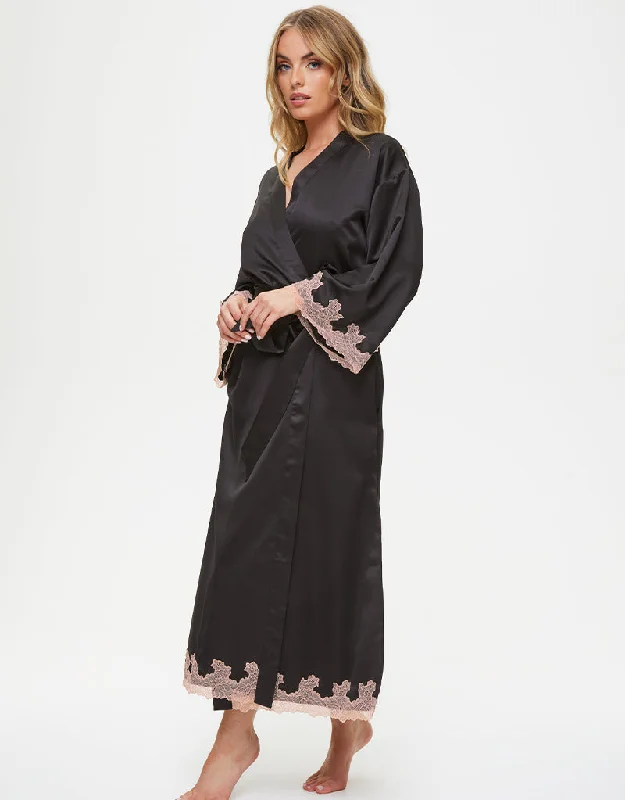 Soft cotton women's sleep tops for all-year wear-Ann Summers Sorella Maxi Robe Black Soft cotton women's sleep tops for all-year wear-Ann Summers Sorella Maxi Robe Black