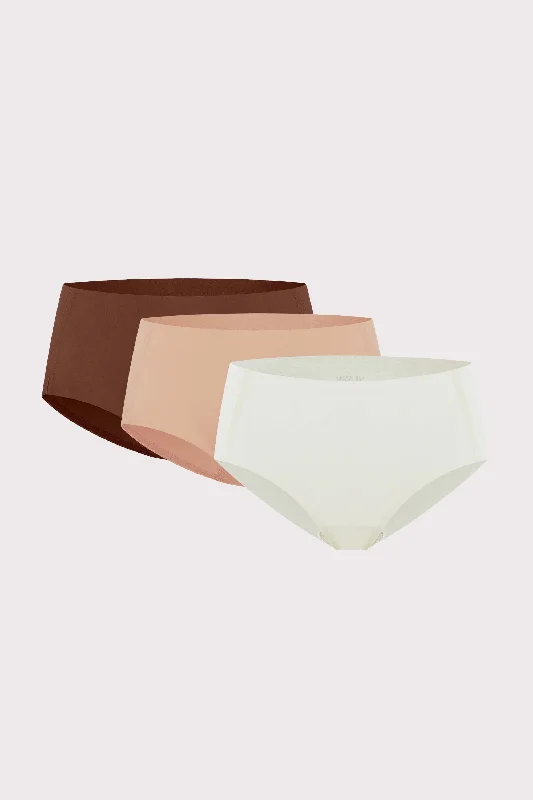 Women's panties for sports with quick-dry technology-Cotton Barely Zero Mid Waist Brief Trio Women's panties for sports with quick-dry technology-Cotton Barely Zero Mid Waist Brief Trio