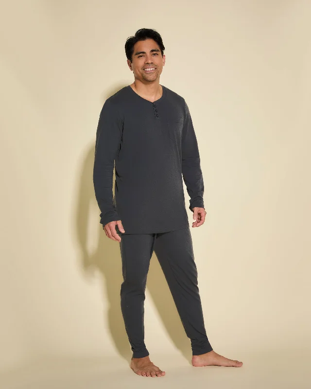 Women's sleep tops with chic, casual look-Men's Henley & Jogger Pajama Set