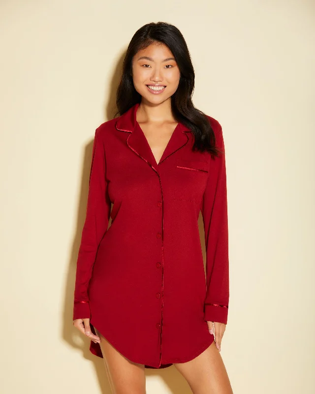 Cozy women's sleep tops for fall nights-Nightshirt