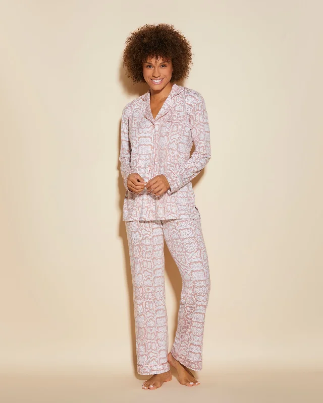 Soft women's sleep tops for all seasons-Long Sleeve Top & Pant Pajama Set
