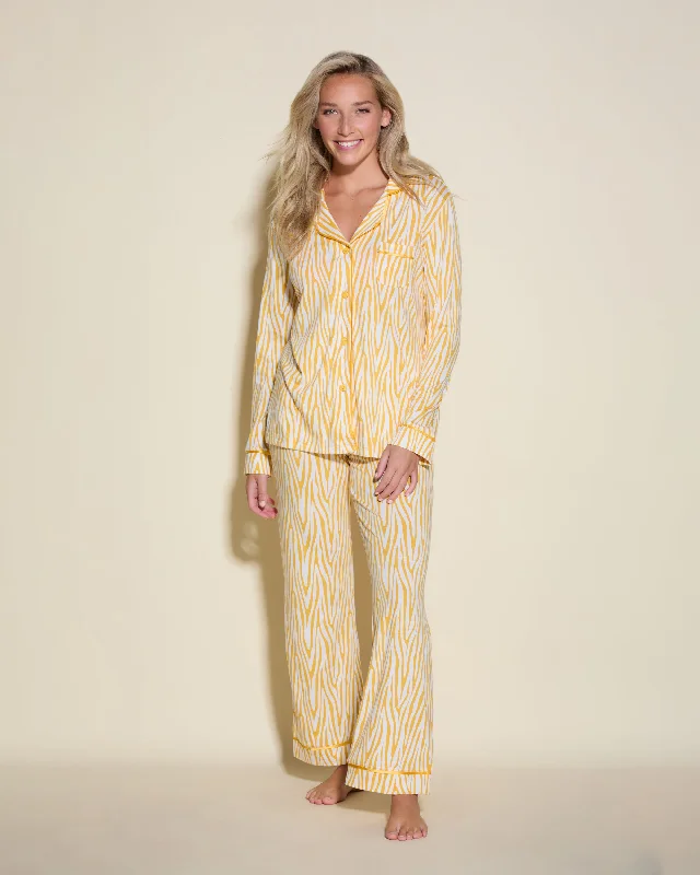 Women's sleep tops for evening relaxation-Long Sleeve Top & Pant Pajama Set