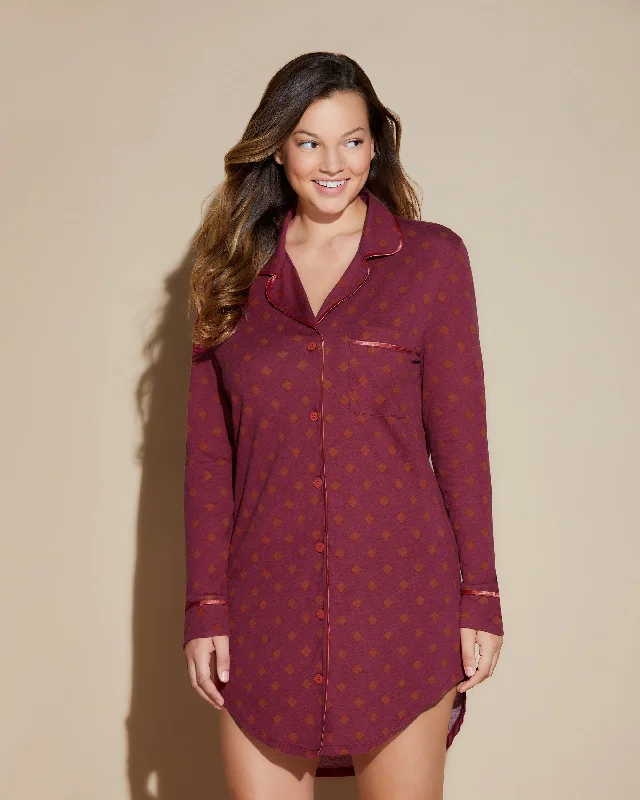 Women's sleep tops with chic, casual look-Printed Nightshirt