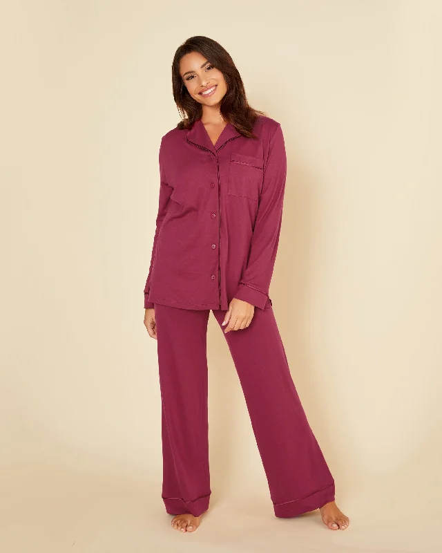 Women's sleep tops with breathable fabric-Relaxed Long Sleeve Top & Pant