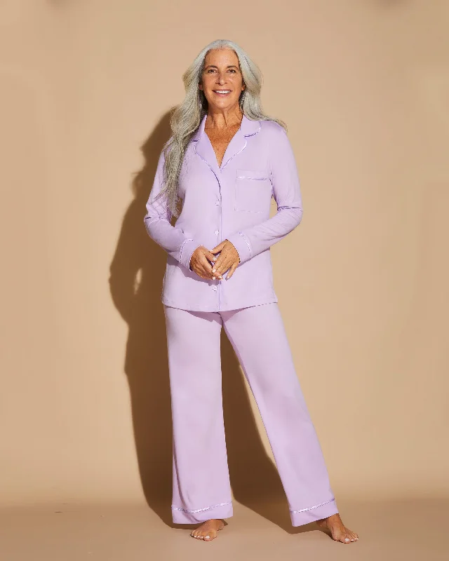 Women's sleep tops for perfect nightwear-Relaxed Long Sleeve Top & Pant