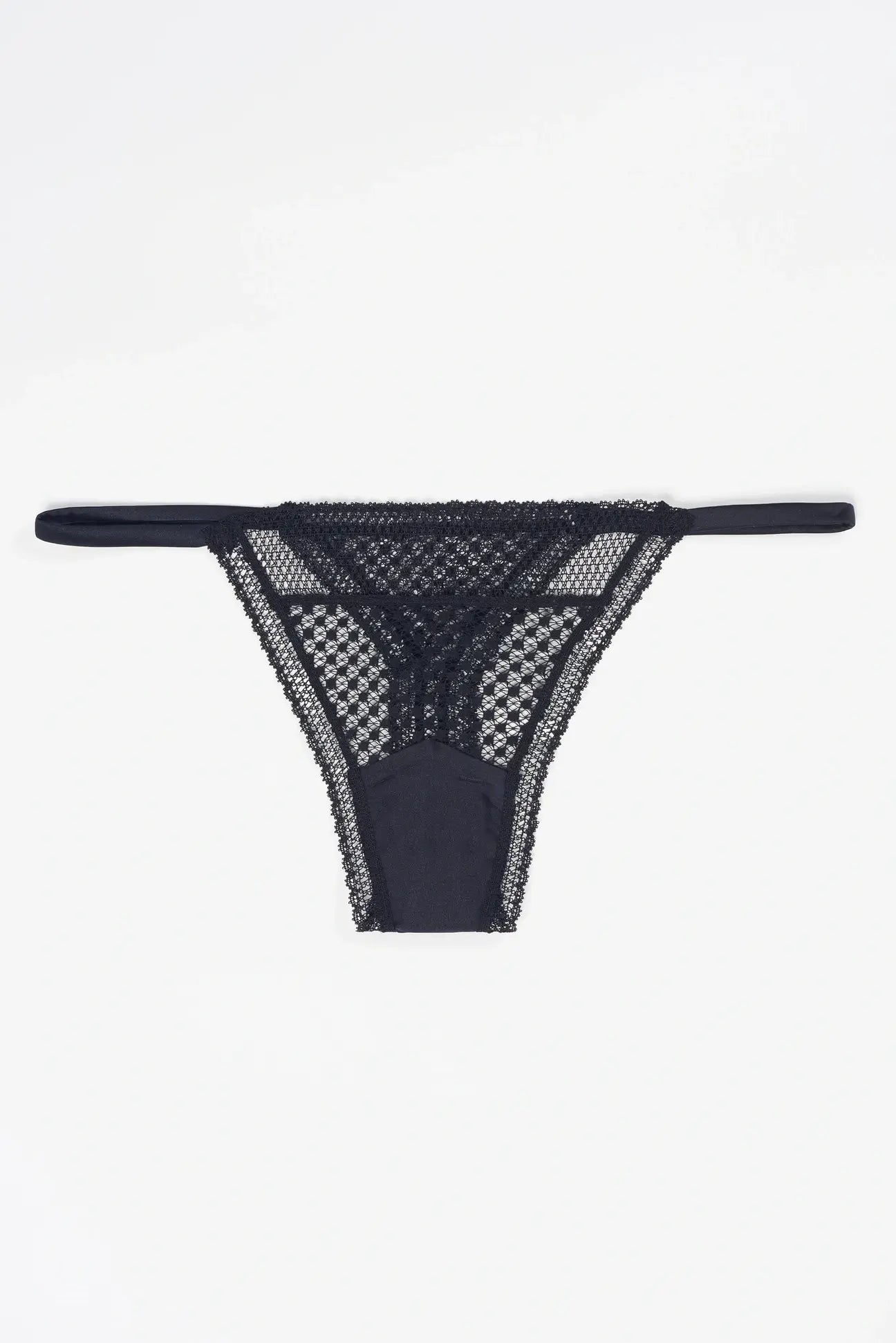 Women's panties with seamless back for no-show effect-Else Lingerie Bella Sheer Mesh Thong | Black Women's panties with seamless back for no-show effect-Else Lingerie Bella Sheer Mesh Thong | Black