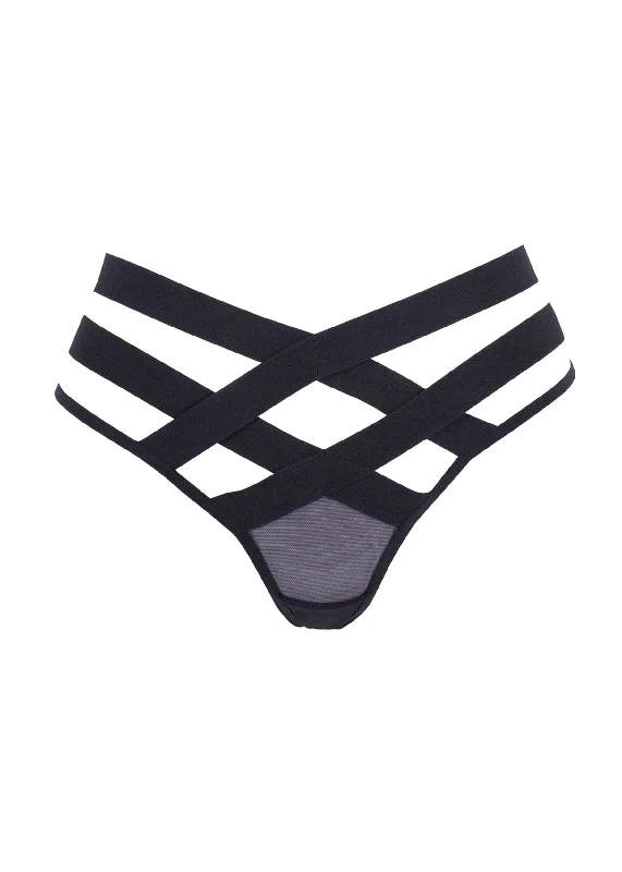 Women's panties for chafing prevention-Emilia (Black) Thong