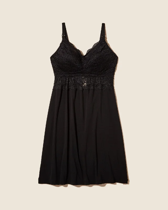 Soft cotton women's sleep tops for all-year wear-Nursing Chemise