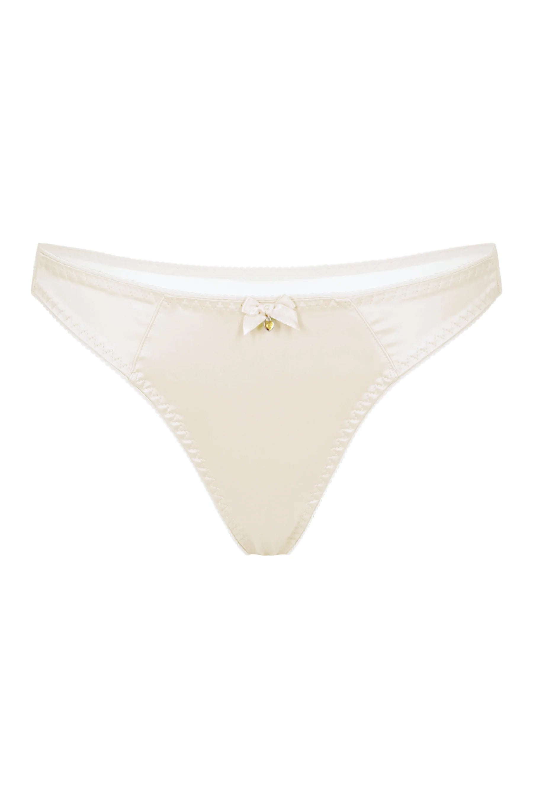 Women's lace panties for a romantic look-Chouchou Intimates Audrey Soft Satin G-String | Ivory