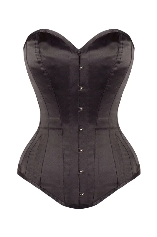 Bustiers and corsets for slimming effect-Classic Long Black Waist Taming Corset