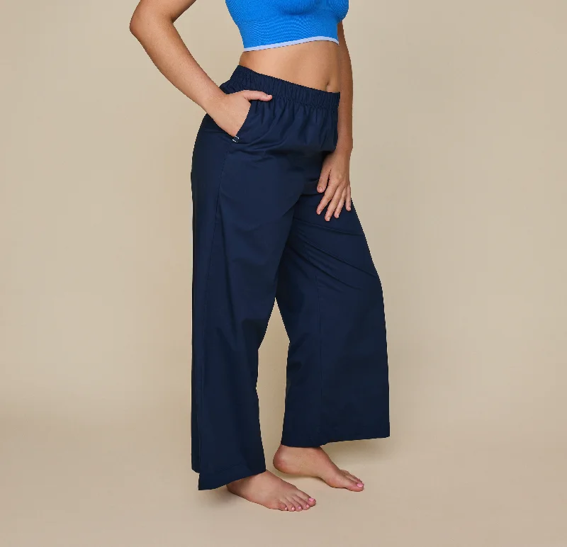 Soft women's sleep tops with cozy fleece lining-Classic Poplin Pajama Pants - Midnight Soft women's sleep tops with cozy fleece lining-Classic Poplin Pajama Pants - Midnight