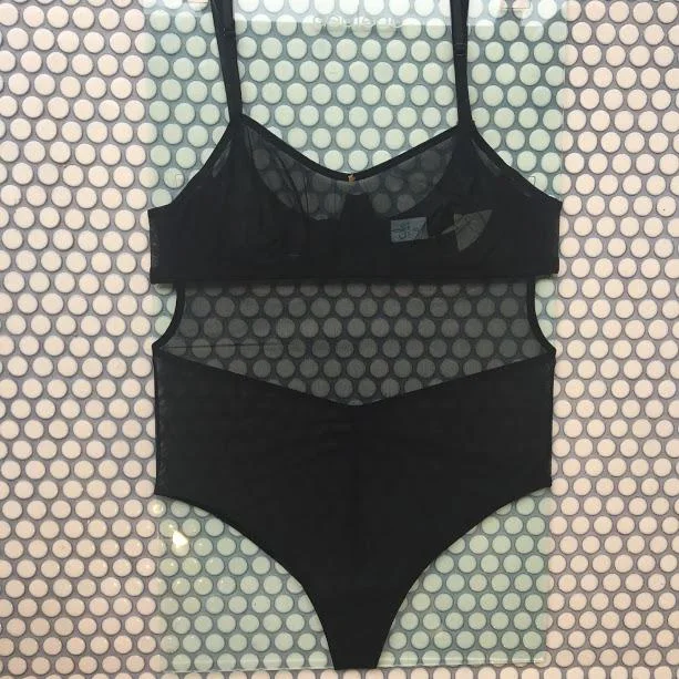 Soft women's sleep tops with relaxed fit-Clo: Malla Underwire Bodysuit - Black