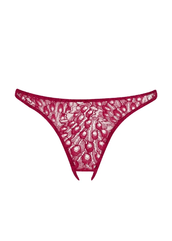 Women's panties for all-day wearability and comfort-Astrantia Open Knicker (Crimson)