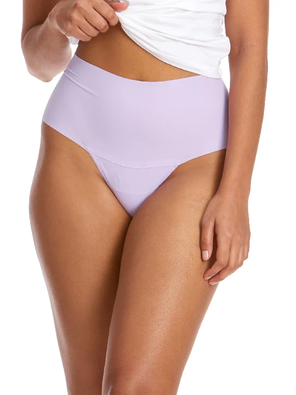 Women's panties for postpartum recovery with soft fabrics-BreatheSoft® High Rise Thong Wisteria Purple