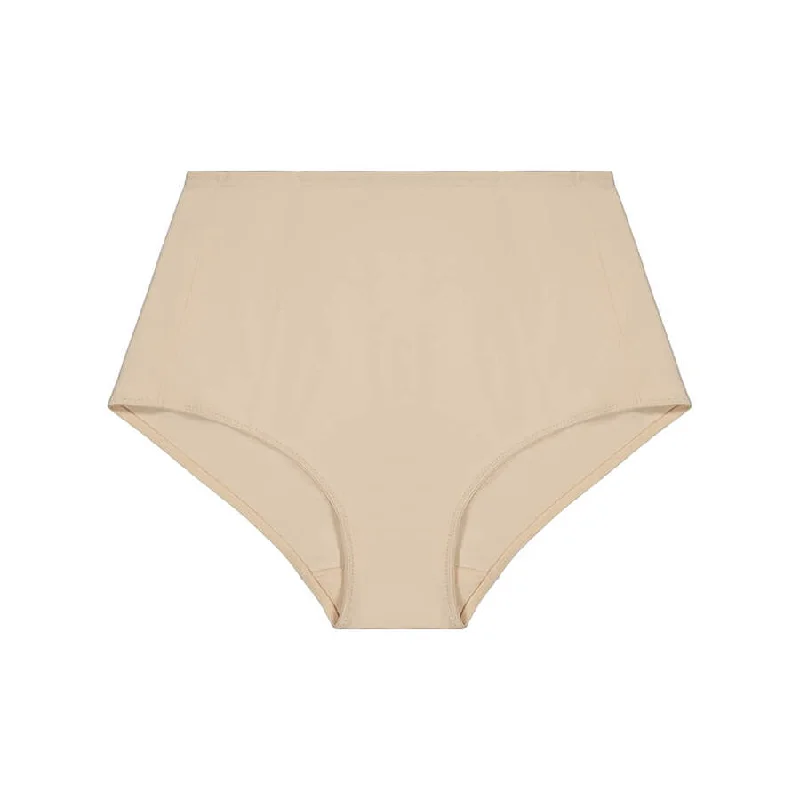 Full-coverage panties for curvy women-Cotton Control Full Brief - Almond