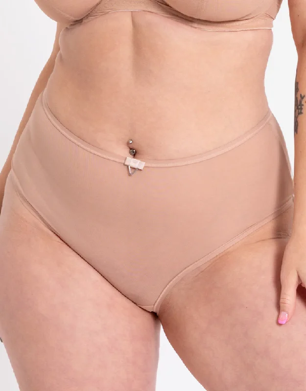 Women's panties for evening wear with elegant lace-Curvy Kate Victory Short Latte