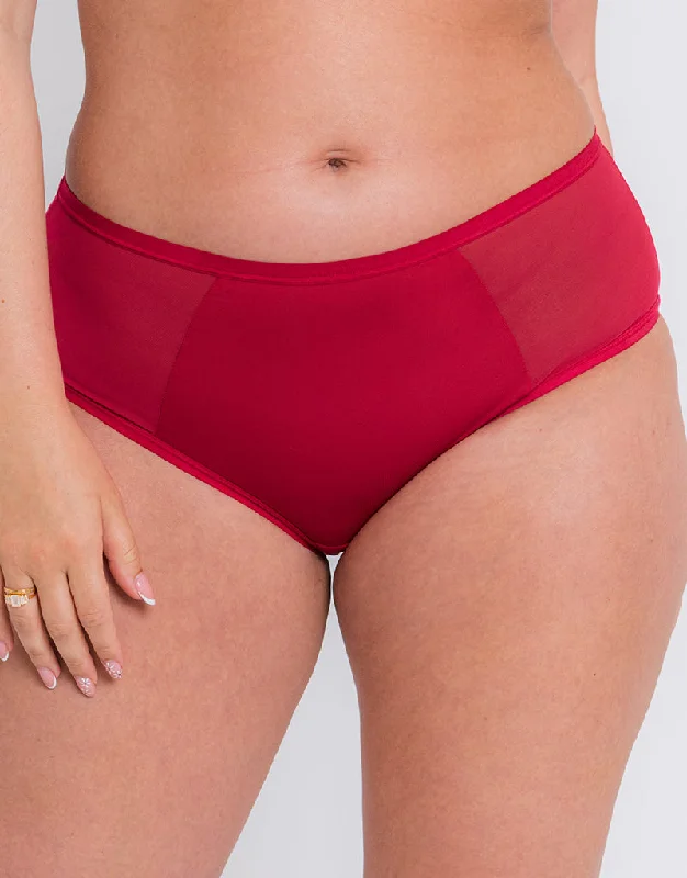 Women's panties for workout support-Curvy Kate WonderFully Short Strawberry Red