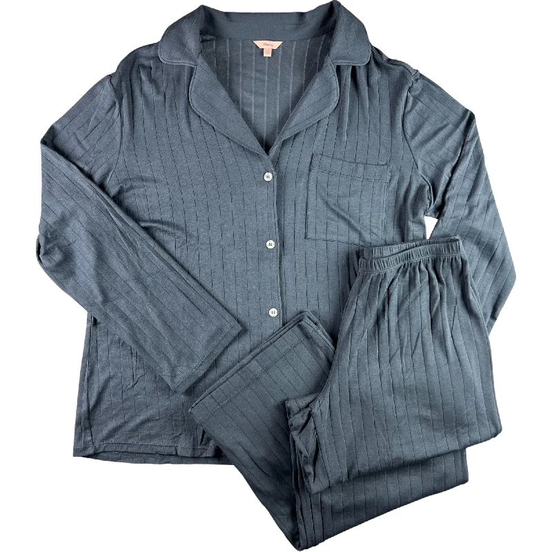 Soft women's sleep tops for colder nights-Eberjey Gisele Ribbed PJ Set