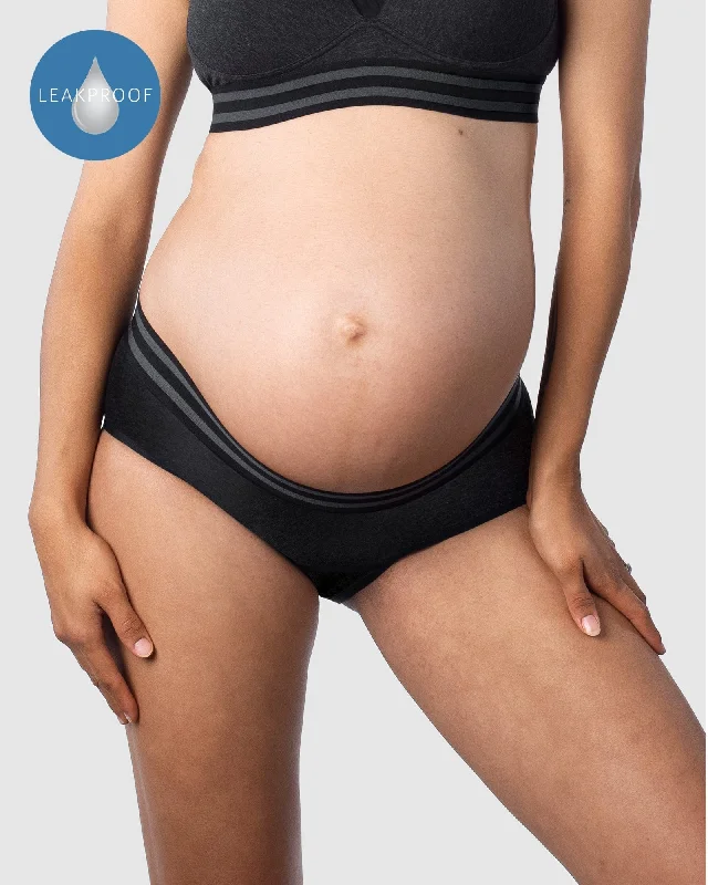 Women's panties for postpartum with breathable fabric-ELEVATE BLACK MODERATE LEAKPROOF HI BRIEF Women's panties for postpartum with breathable fabric-ELEVATE BLACK MODERATE LEAKPROOF HI BRIEF