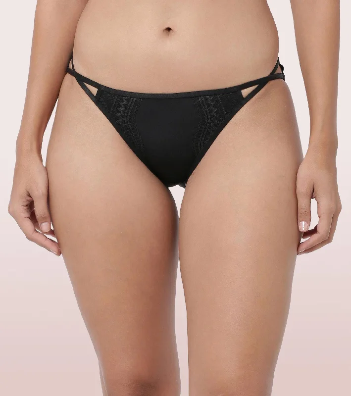 Women's lace panties with scalloped edges-Low Waist Co-ordinate Bikini Panty