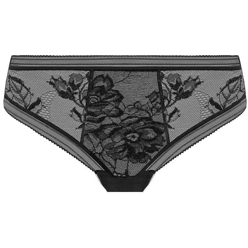 Women's panties with low-rise waist for modern style-Fusion Lace Brazilian Brief Underwear Black - Fantasie Women's panties with low-rise waist for modern style-Fusion Lace Brazilian Brief Underwear Black - Fantasie