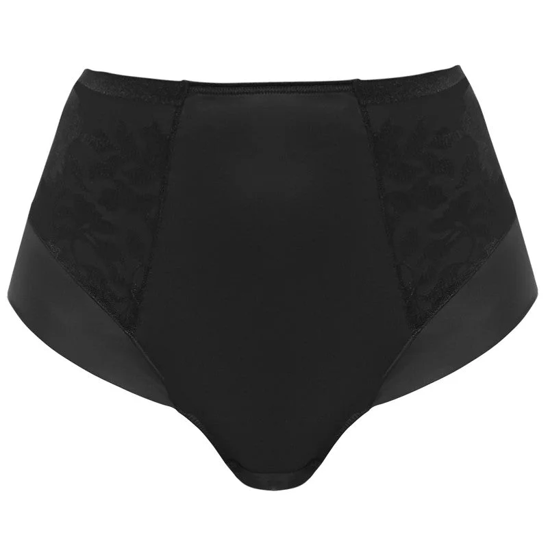 Women's panties with extra soft fabrics for sensitive skin-Illusion High Waist Brief Panty Black - Fantasie