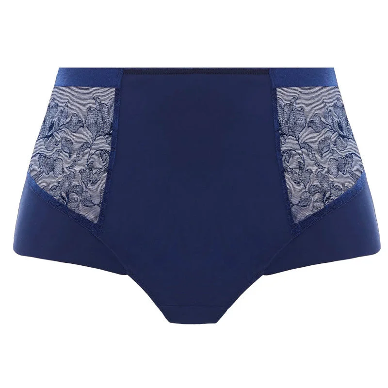 Women's panties for full-figure bodies with smooth shaping-Illusion High Waist Brief Panty Navy Blue - Fantasie Women's panties for full-figure bodies with smooth shaping-Illusion High Waist Brief Panty Navy Blue - Fantasie