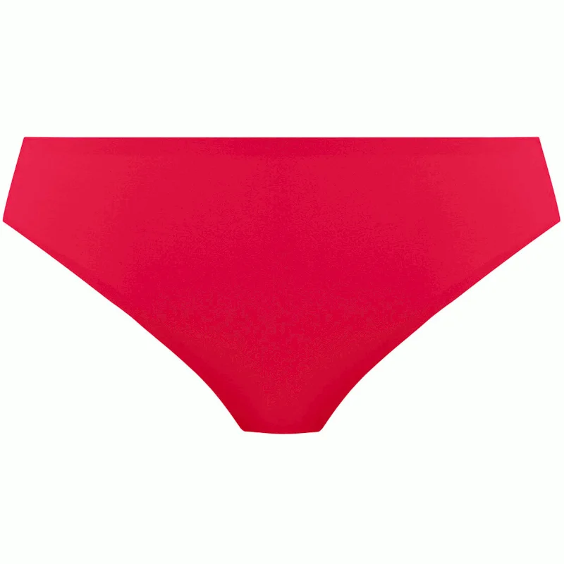 Women's panties with a satin trim for added elegance-Smoothease Seamless Invisible Stretch Thong Red - Fantasie Women's panties with a satin trim for added elegance-Smoothease Seamless Invisible Stretch Thong Red - Fantasie