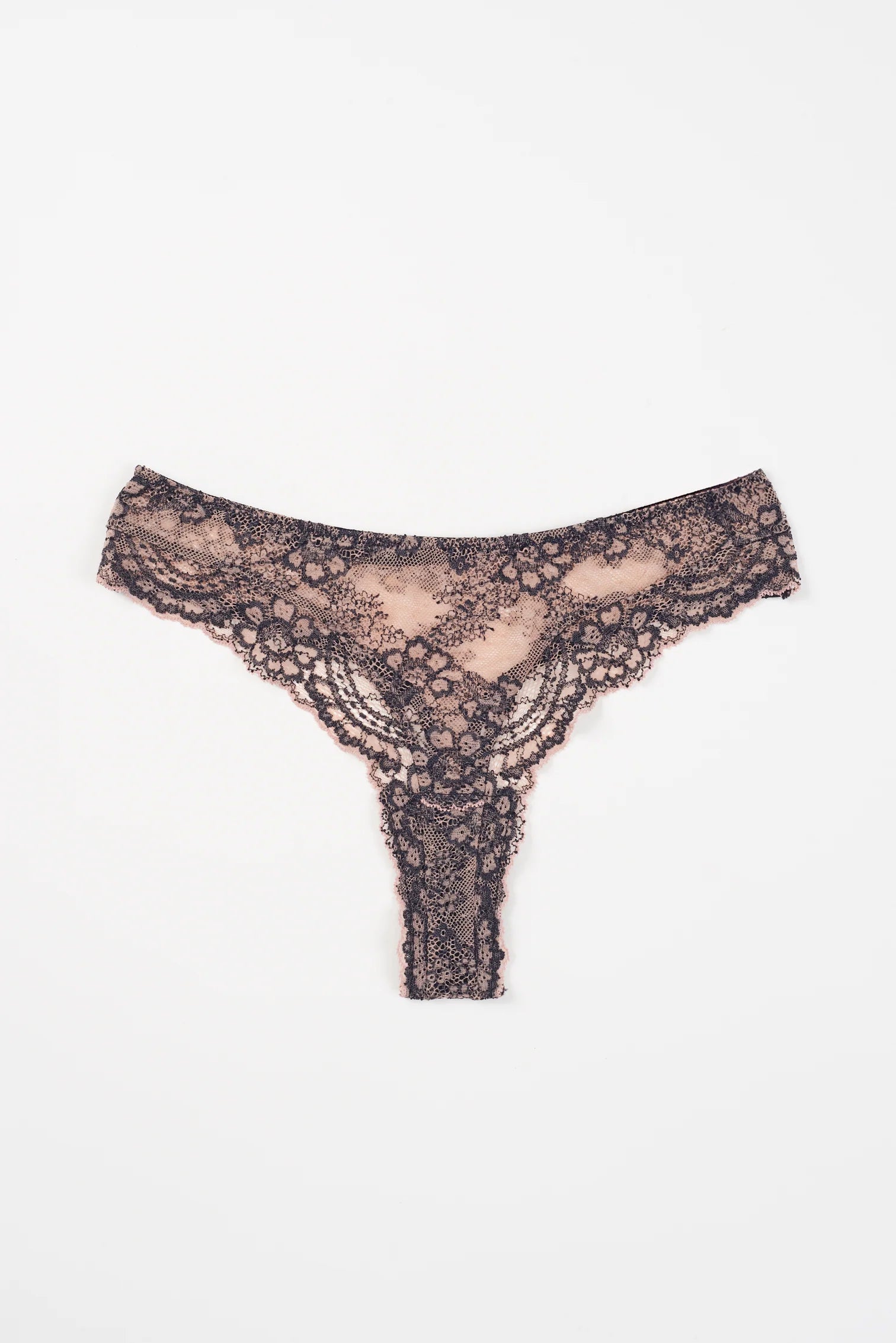 Women's panties for all-day comfort-Else Lingerie Farah Thong | Nude/Black