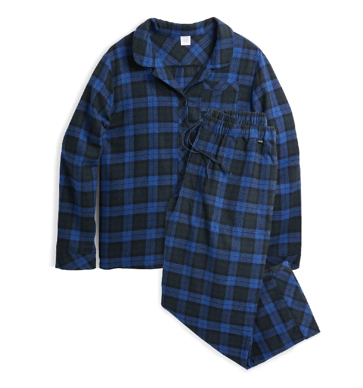 Cozy sleep tops for women with soft cotton feel-Cozy Flannel PJ Set - Midnight Plaid Cozy sleep tops for women with soft cotton feel-Cozy Flannel PJ Set - Midnight Plaid
