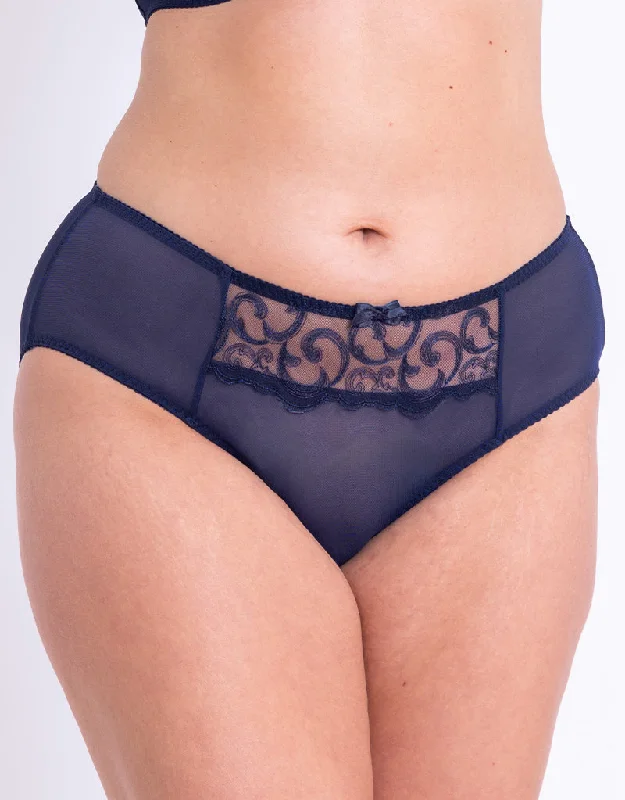 Women's panties with high coverage-Flirtelle Alice Brief Midnight Navy