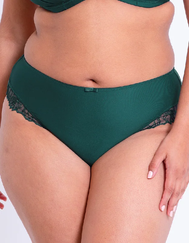 Women's panties with mesh fabric for ventilation-Flirtelle Emilie Classic Brief Spruce Green Women's panties with mesh fabric for ventilation-Flirtelle Emilie Classic Brief Spruce Green