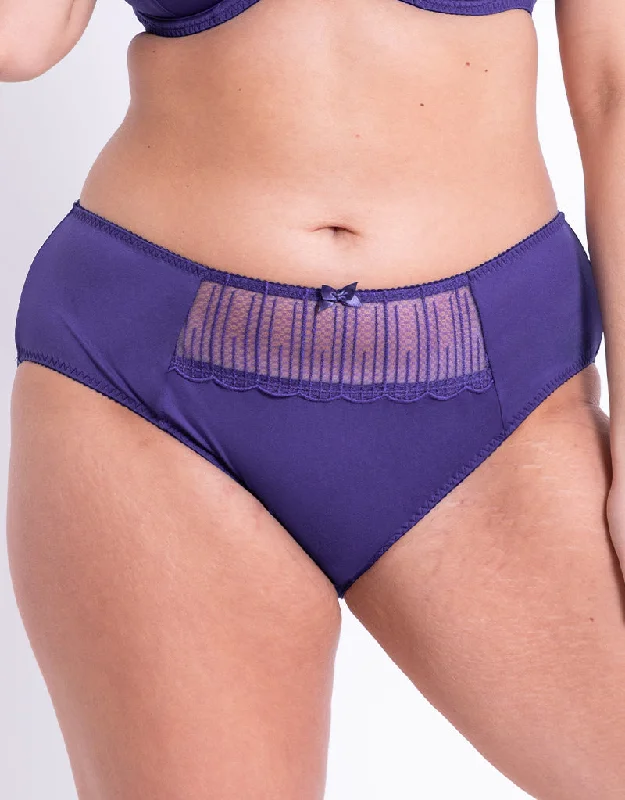 Women's panties with stretch for flexibility and comfort-Flirtelle Riley Brief Purple