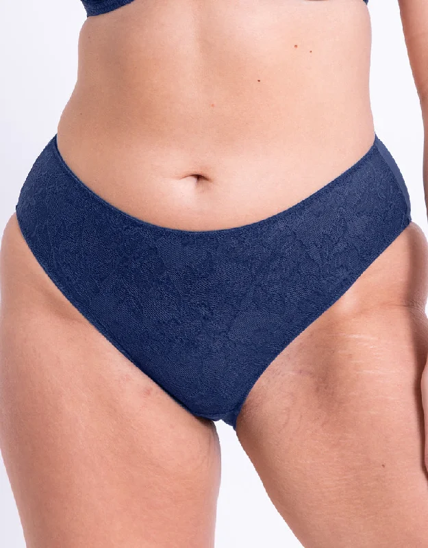 Women's panties for gym wear-Flirtelle Thalia Brazilian Brief Navy
