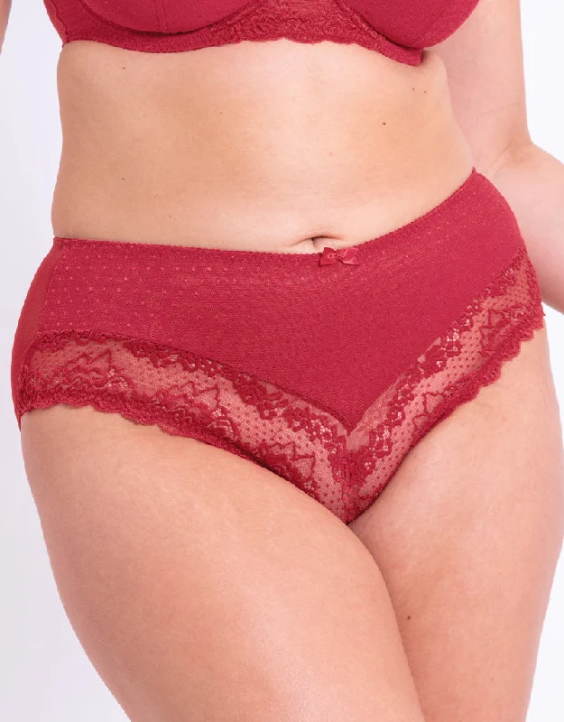 Women's cotton panties with stretch fabric-Flirtelle Viola Brief Red