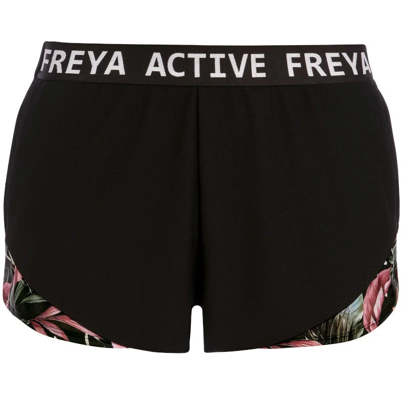 Comfortable women's panties with wide waistband-Freya Active Player Exercise Short Jungle Black Comfortable women's panties with wide waistband-Freya Active Player Exercise Short Jungle Black