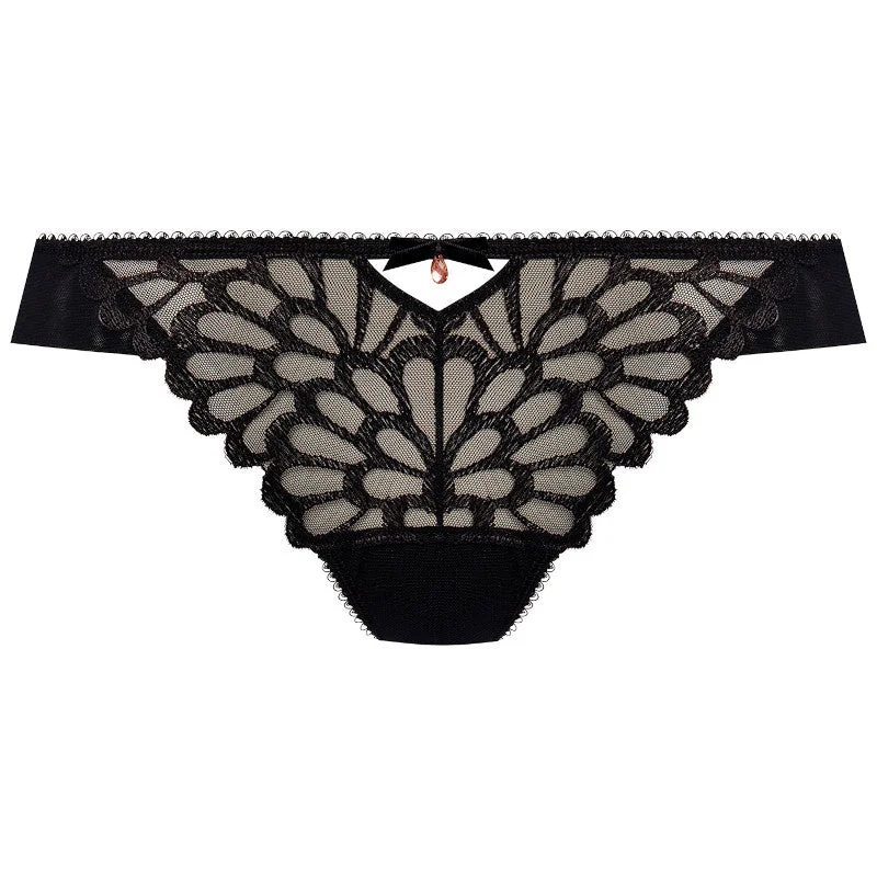 Women's panties with lace waistband for comfort-Loveland Brazilian Brief Bombshell Black - Freya