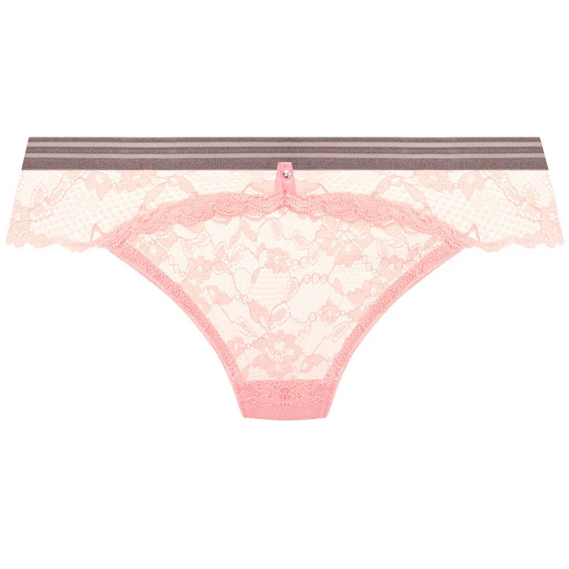 Women's panties for after surgery recovery comfort-Offbeat Brazilian Brief Rosehip Pink - Freya