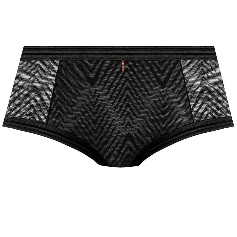 Women's lace panties with side cutouts-Tailored Short Black - Freya